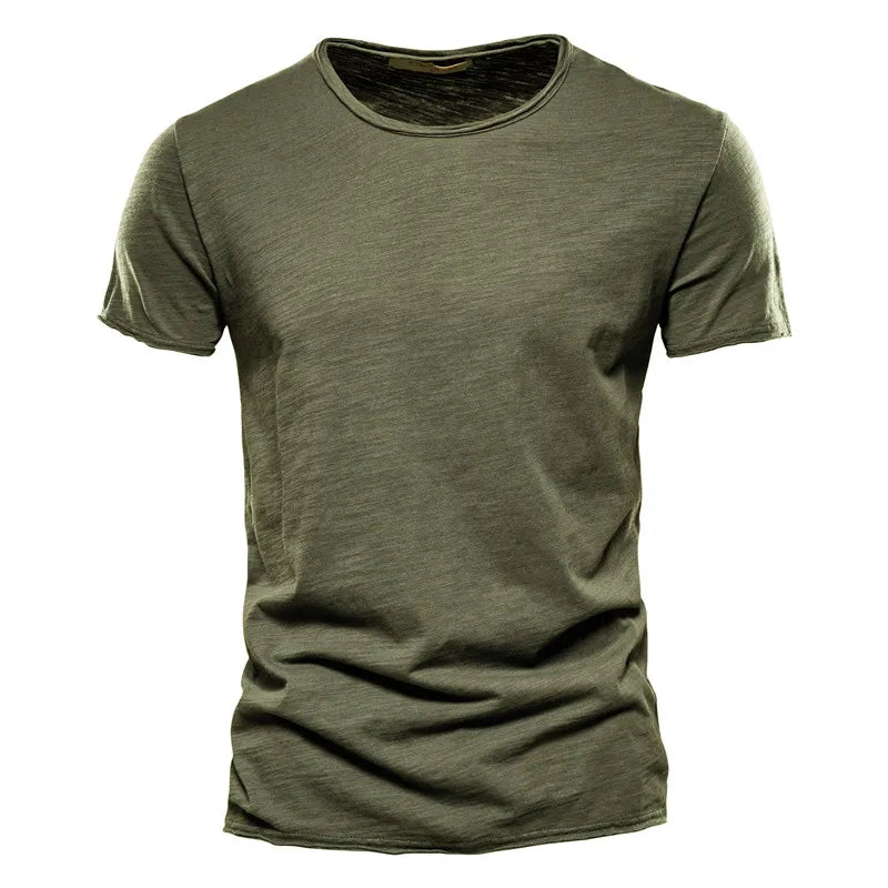 100% Cotton Men T-shirt Casual Soft Fitness Summer Thin T-shirts Men&