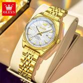 OLEVS New 3703 Watches Woman Elegant Quartz Watch Waterproof Luminous Stainless Steel Date Watches Woman Bracelet Gifts Box Khamik Shop Online