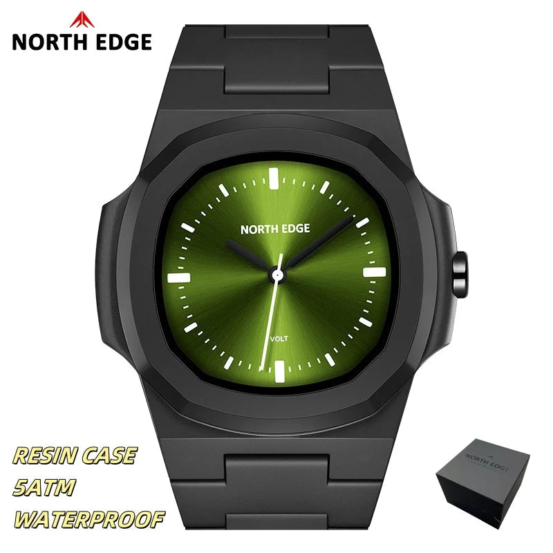 NORTH EDGE Watch for Man New VOLT Quartz Watch Fashion Light Resin Case Square Swimming 50M Waterproof Men Watches Gift Box Khamik Shop Online