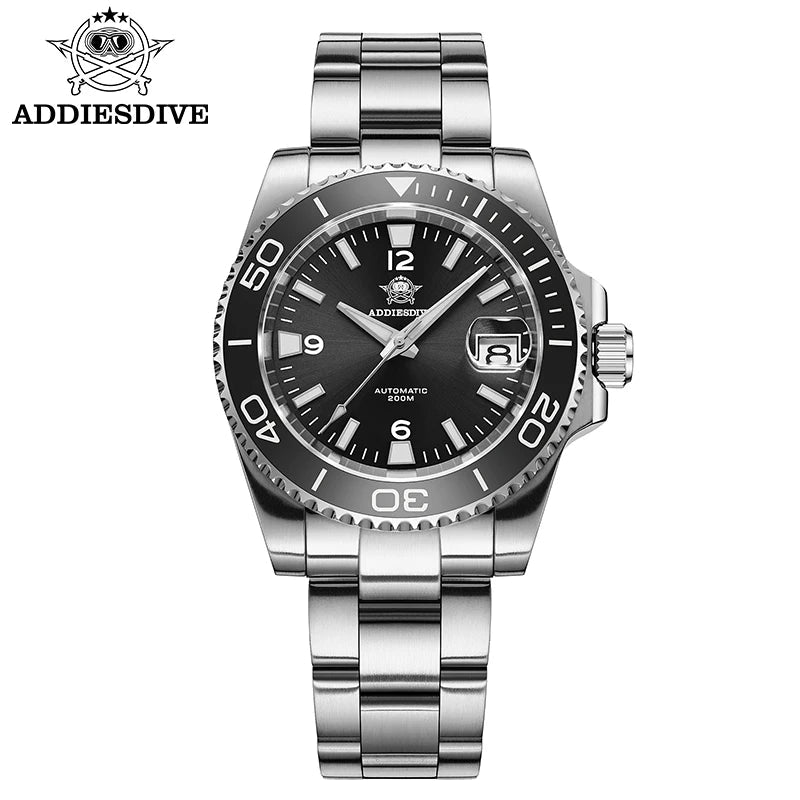 ADDIESDIVE New Diving Gift Watch Men 8215 Automatic Sapphire AR Coated Glass Ceramic Bezel Waterproof 200m Luminous Stainless St Khamik Shop Online