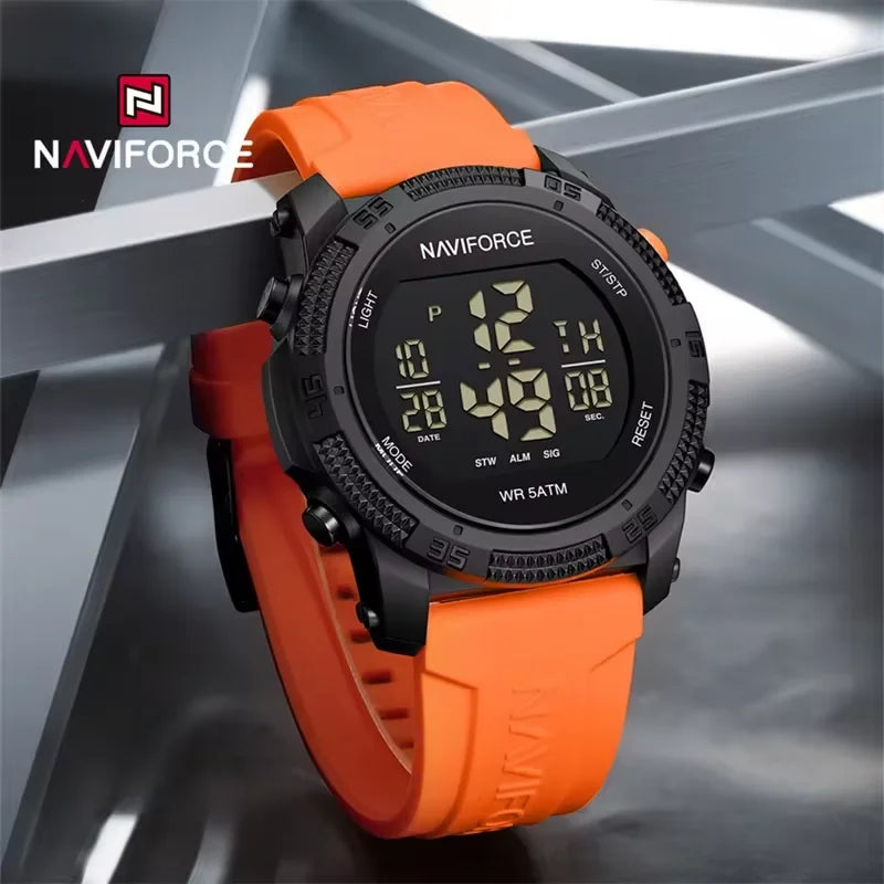 Brand Original Men Fashion Watch Water Resistant Personality Wristwatches Luxury Silicone Strap Electronic Clock 2024