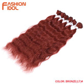 FASHION IDOL Water Wave Hair Bundles Synthetic Hair Extensions Ombre Blonde Hair Weave Bundles 6pcs 20" High Temperature Fiber Khamik Shop Online