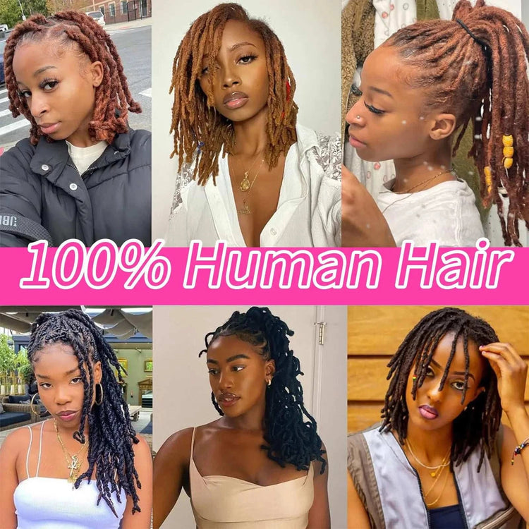 20strands/pack M4&30 Human Hair Dreadlocks Extensions Full Handmade 0.6 cm Thickness 100% Real Hair Locs Extensions for Kids Khamik Shop Online