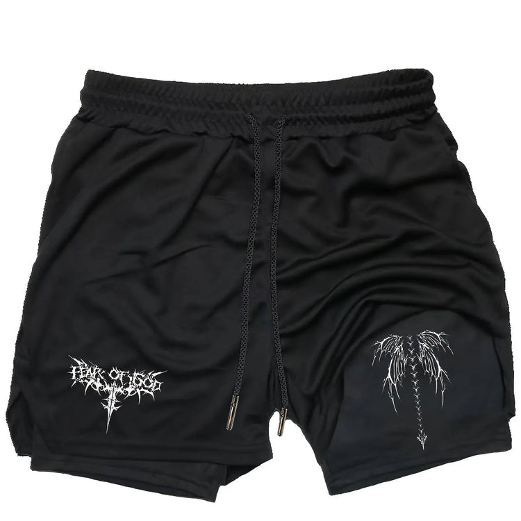 Men Running Shorts 2 in 1 Double-deck Sport Shorts Sportswear Gym Fitness Short Pants Training Jogging Bottom Men&