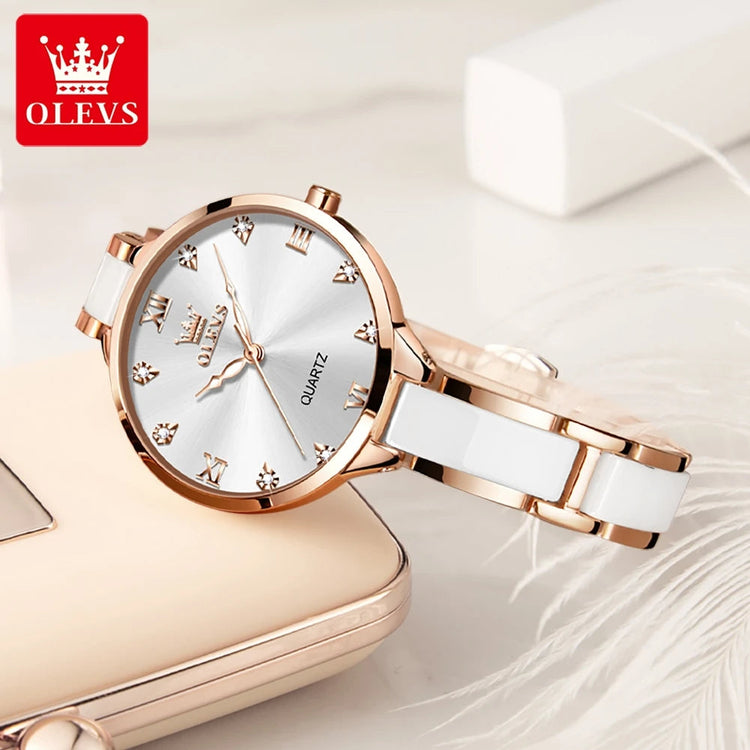 OLEVS 5872 Women Watches Quartz Wristwatch Waterproof Watches For Woman Set Bracelet Watch Original Elegant Casual Fashion Reloj Khamik Shop Online