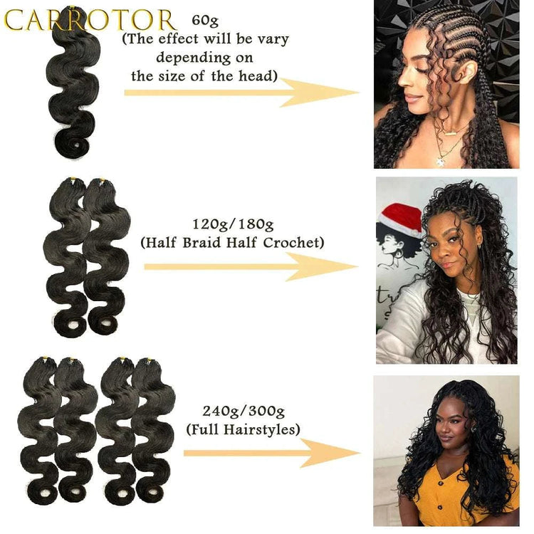 Pre Separated Crochet Hair Body Wave Crochet Human Hair for Black Women Extensions Human Hair Water Wave Bundles Knotless Hair Khamik Shop Online