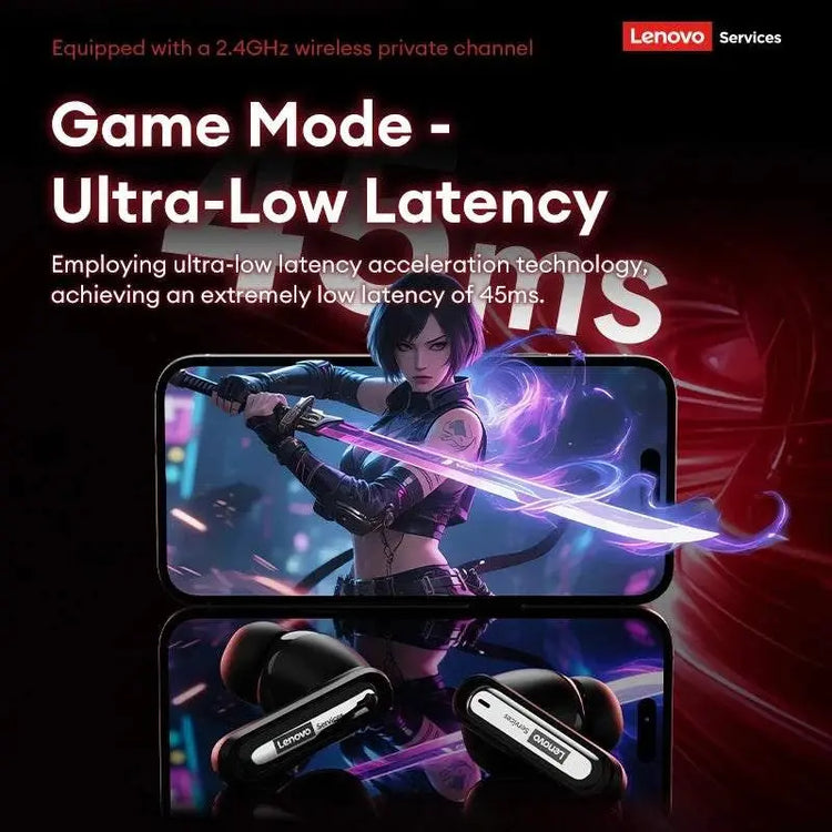 Choice Lenovo Gaming Headset Wireless Bluetooth 6.0 Earphones RGB Low Latency Waterproof Headphones Sports Headset GT103 Khamik Shop Online