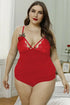 Plus Size Floral Embroidery Lace Cami Set Jade