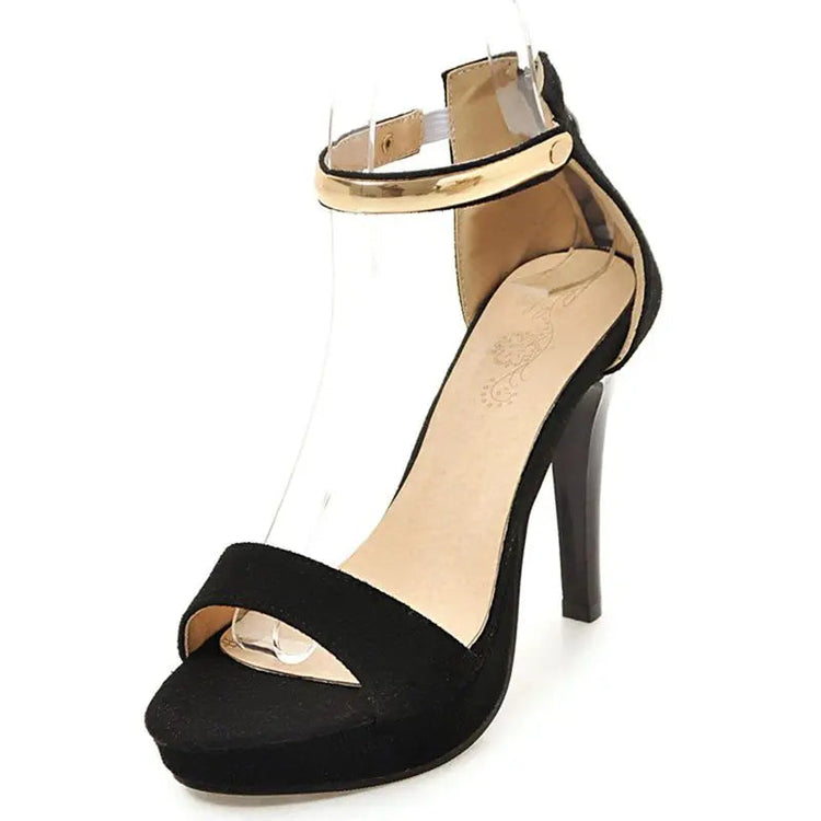SIMLOVEYO Chic Womens Peep Sandals Slim Tall Raise 11cm Velvet Zip Metal Trim Extra Wide Fit 44 45 46 Rendezvous Footwear Khamik Shop Online