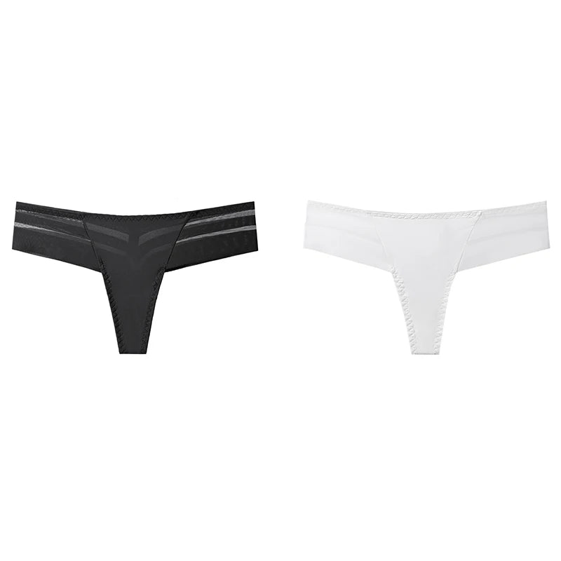 1/2Pcs Sexy Transparent Mesh Thongs Seamless Perspective Brazilian Panties Low Waist Women'S Lingerie