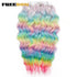 FREEDOM Synthetic Curly Braiding Hair Extensions 24 Inch/60 cm Long Deep Wavy Twist Crochet Braids Hair Ombre Brown Rainbow Hair Khamik Shop Online