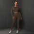 2Pcs Women Sets Energy Seamless Gym Suits Bubble Butt Sports Pants+Long Sleeve Shirts Push Up Running Sets Tracksuits Tights Set Khamik Shop Online