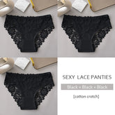 3PCS/Set Luxury Floral Embroidery Lace Panties Women Briefs Sexy Hollow Lingerie Female Underwear Ladies Breathable Underpants Khamik Shop Online