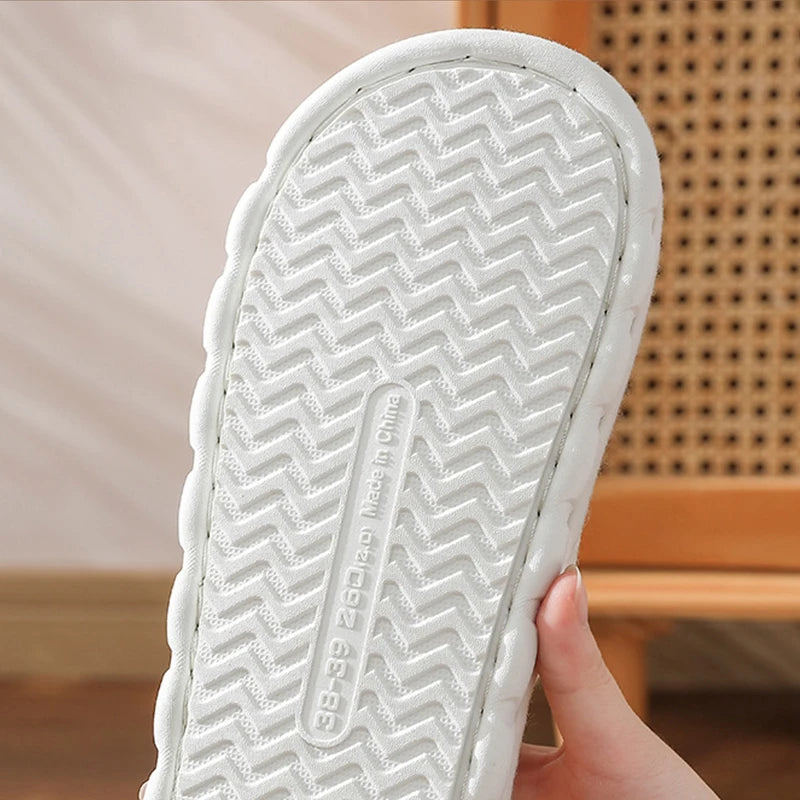 Linen Slippers Women And Men Household Indoor Floor Slippers Daily Home Simple Plain Mute Anti-Slip Comfortable Slippers Khamik Shop Online
