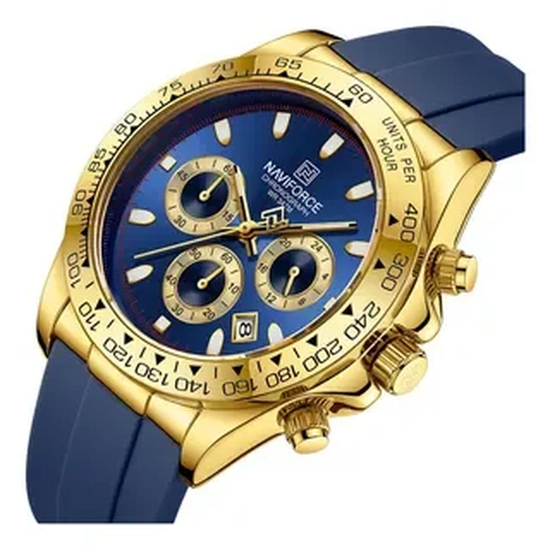 Casual Men'S Watch Waterproof Sports Quartz Clock Silicone Strap Chronograph Luminous Wristwatches Relogio Masculino