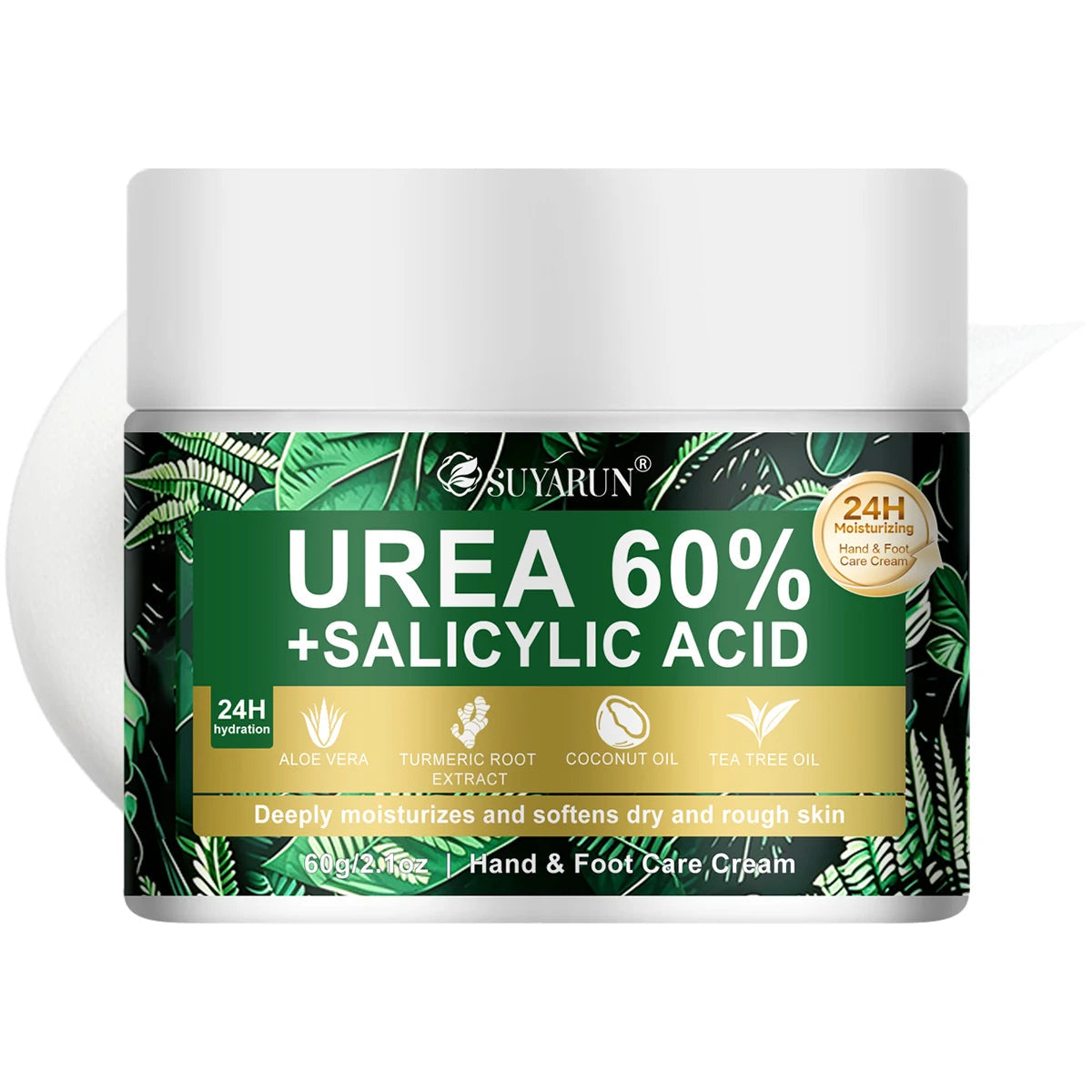 SUYARUN 60% Urea Foot Care Cream, suit for cracked heels and dry skin - deep moisturizing treatment, exfoliation, no blind spots Khamik Shop Online