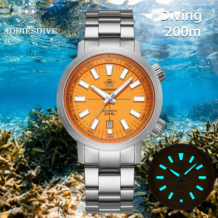 ADDIESDIVE 42MM Automatic Mechanical Watch Janpan 8215 200m Diver BGW9 Super Luminous Sapphire Grass Men Watch Khamik Shop Online
