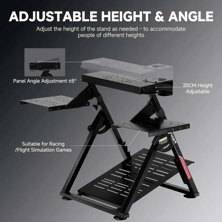 GTPLAYER Flight & Racing Simulator Stand, Foldable Gaming Cockpit Compatible with Logitech, Thrustmaster, PXN Wheels & Flight Joysticks, Black Khamik Shop Online