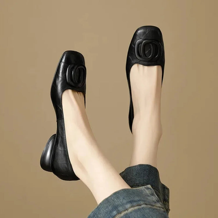 French Style Women Shoes Pumps Leather Shoes for Women Square Head Fashion Shoes Woman Footwear Khamik Shop Online