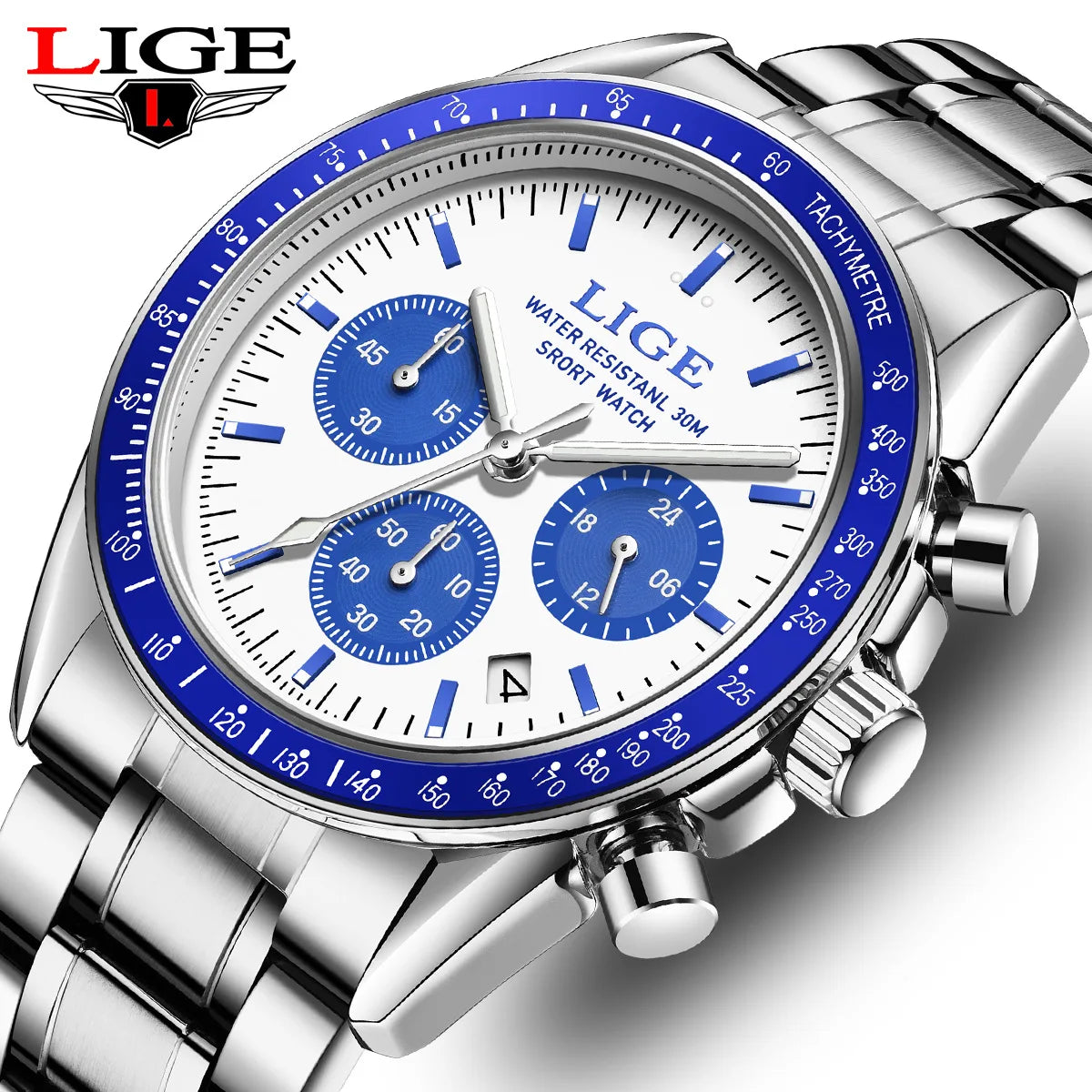 Men Watches Luminous Calendar Business Quartz Watch Mens Top Brand Luxury Sport Waterproof Stainless Steel Man Wristwatches