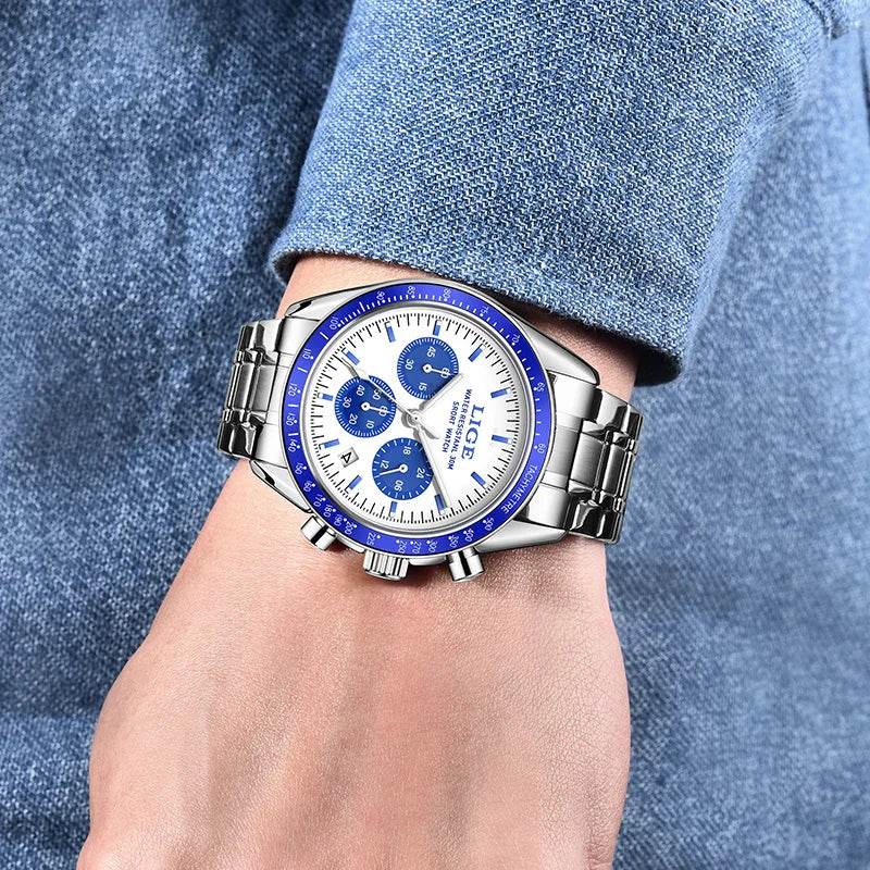Men Watches Luminous Calendar Business Quartz Watch Mens Top Brand Luxury Sport Waterproof Stainless Steel Man Wristwatches