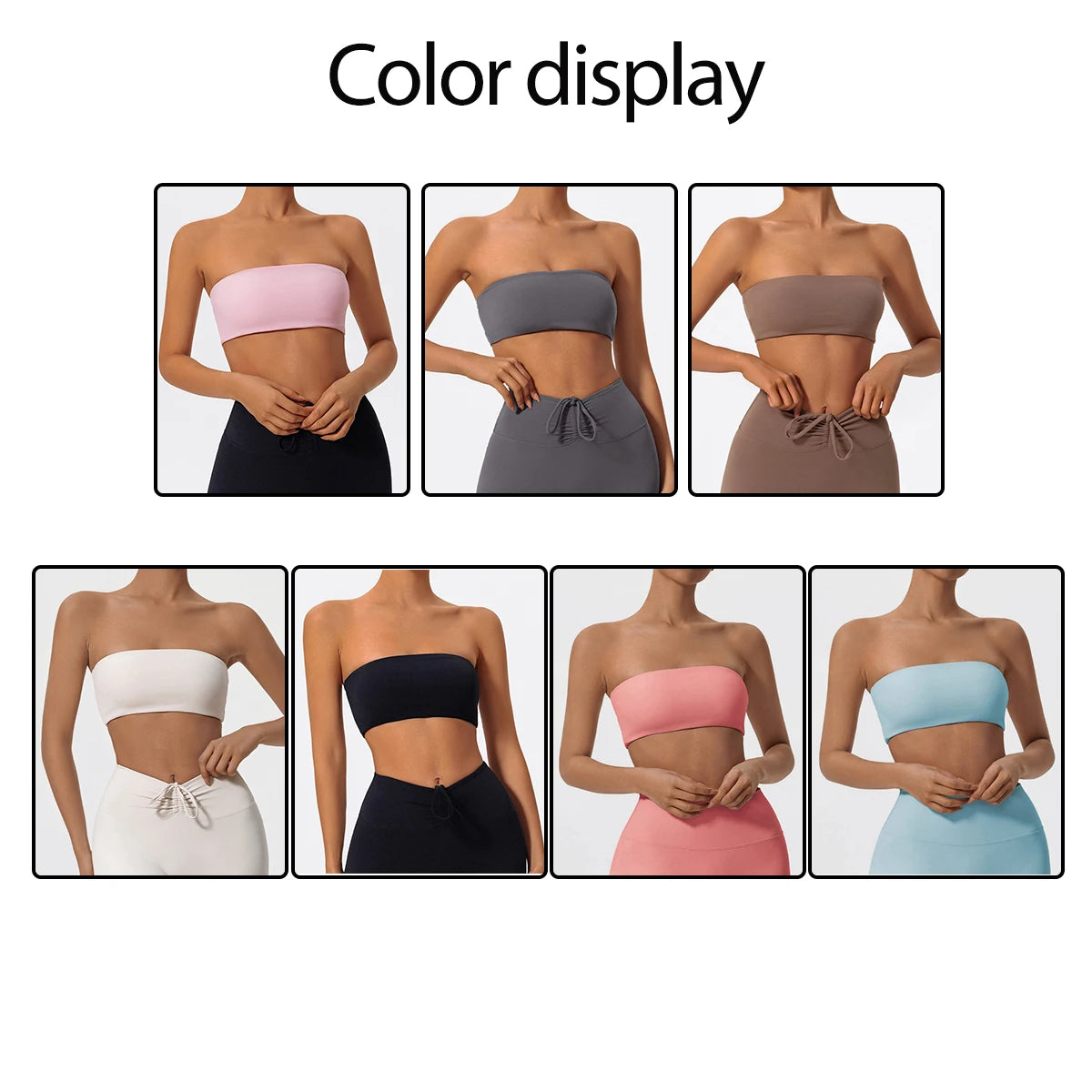 Strapless Sports Bra Gym Crop Top Women Quick-Drying Yoga Clothes Women Tube Bra Fitness Chest Wrap Underwear Workout Bra Female Khamik Shop Online