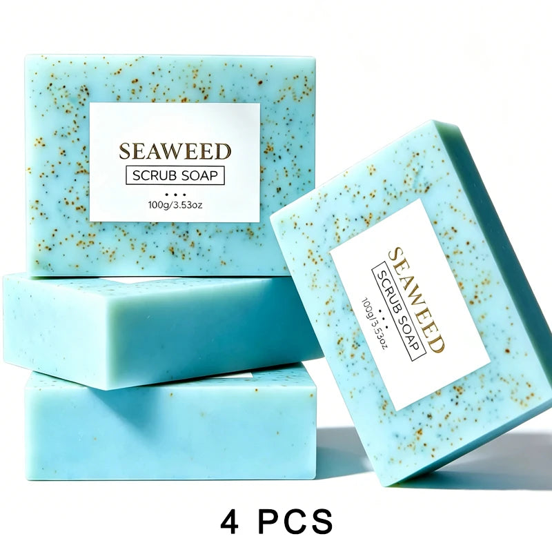 Seaweed Scrub Soap for Face And Body - Deep Cleansing Oil Control with Retinol Collagen VC Essence - Brighten Skin 100g Khamik Shop Online