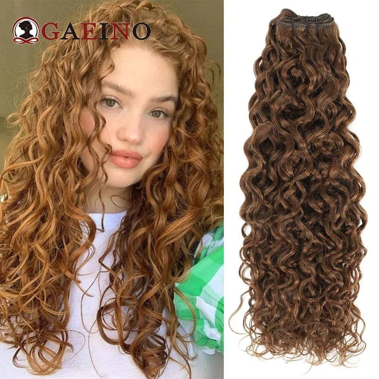 Water Wave Human Hair Weft Extension Dirty Blonde Curly Hair Sew In Weft Hair Extensions Double Weft Remy Hair Wet And Wavy 100G Khamik Shop Online