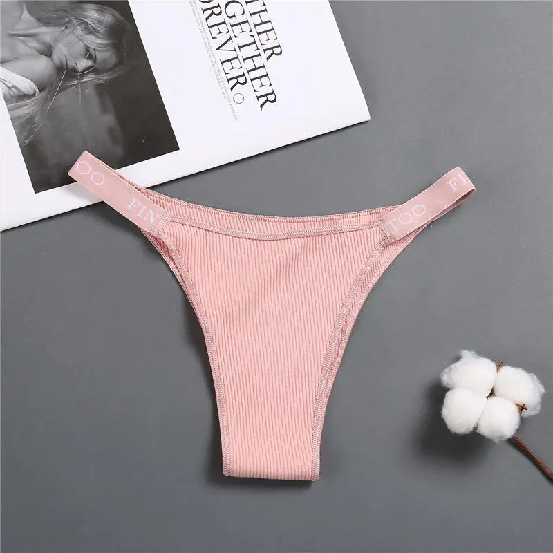 Women'S Panties Cotton Briefs Female Underpants Sexy Panties Thong Pantys Solid Color Intimates Lingerie Women Underwear