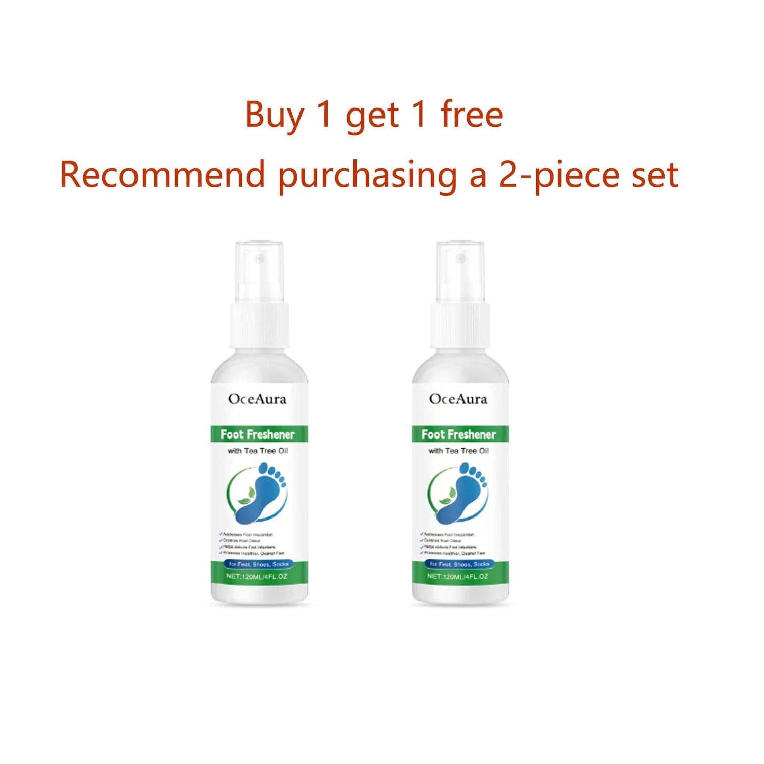 OceAura Foot Freshener Spray with Tea Tree Oil Deodorizing Sweat Absorbing Odor Eliminating Moisturizing Refreshing Foot Spray Khamik Shop Online