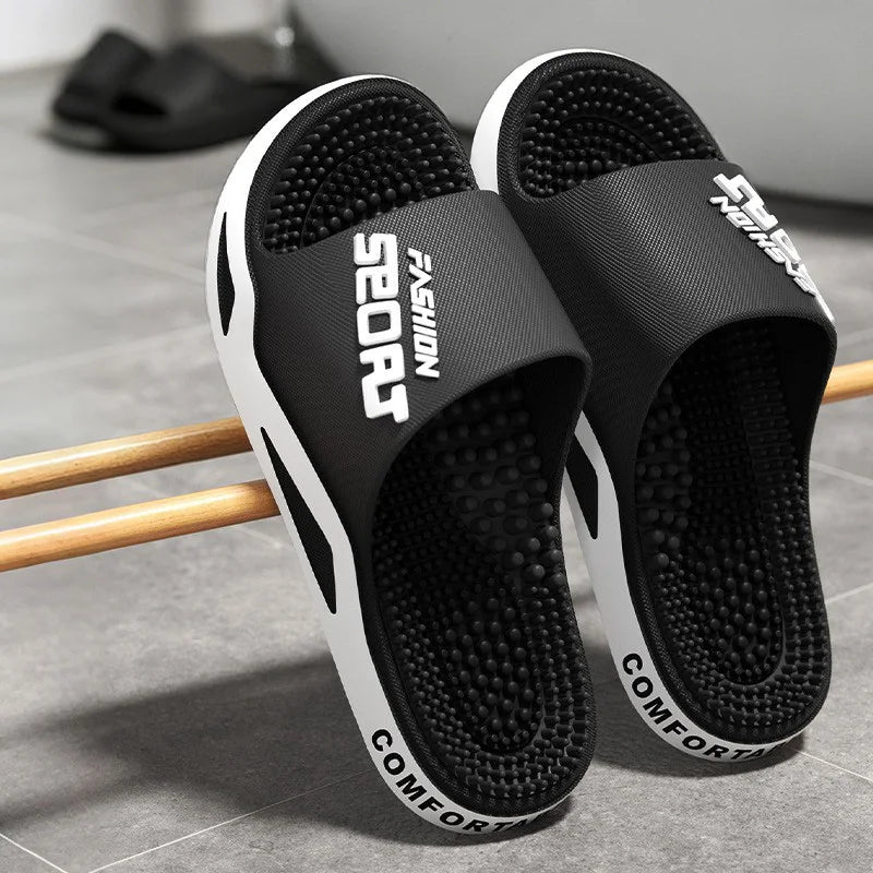 New Men Slippers Massage Slipper Summer Flats Fashion Flip Flops Outdoor Sandals Women Slides Non-Slip Couples Casual Home Shoes Khamik Shop Online
