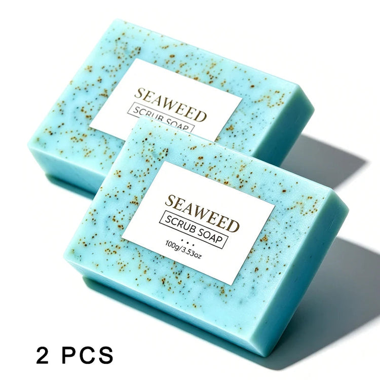 Seaweed Scrub Soap for Face And Body - Deep Cleansing Oil Control with Retinol Collagen VC Essence - Brighten Skin 100g Khamik Shop Online