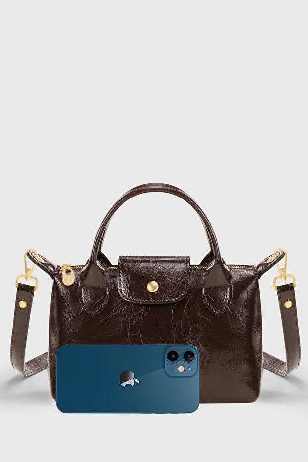 Brown Patent Versatile PU Leather Crossbody Bag for Women – Women&
