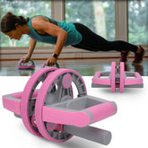 Multifunctional Abdominal Wheel Pull Strap Gym Fitness Training Set Copper Hecuba