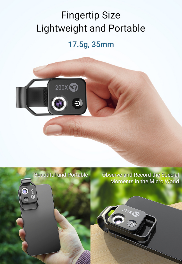 200X Digital Zoom Lens for Mobile Phone for iPhone Samsung smartphones Lilac Milo