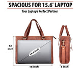 Leather Woman Laptop Handbag Large Tote Bag with Zipper Salmon Alder