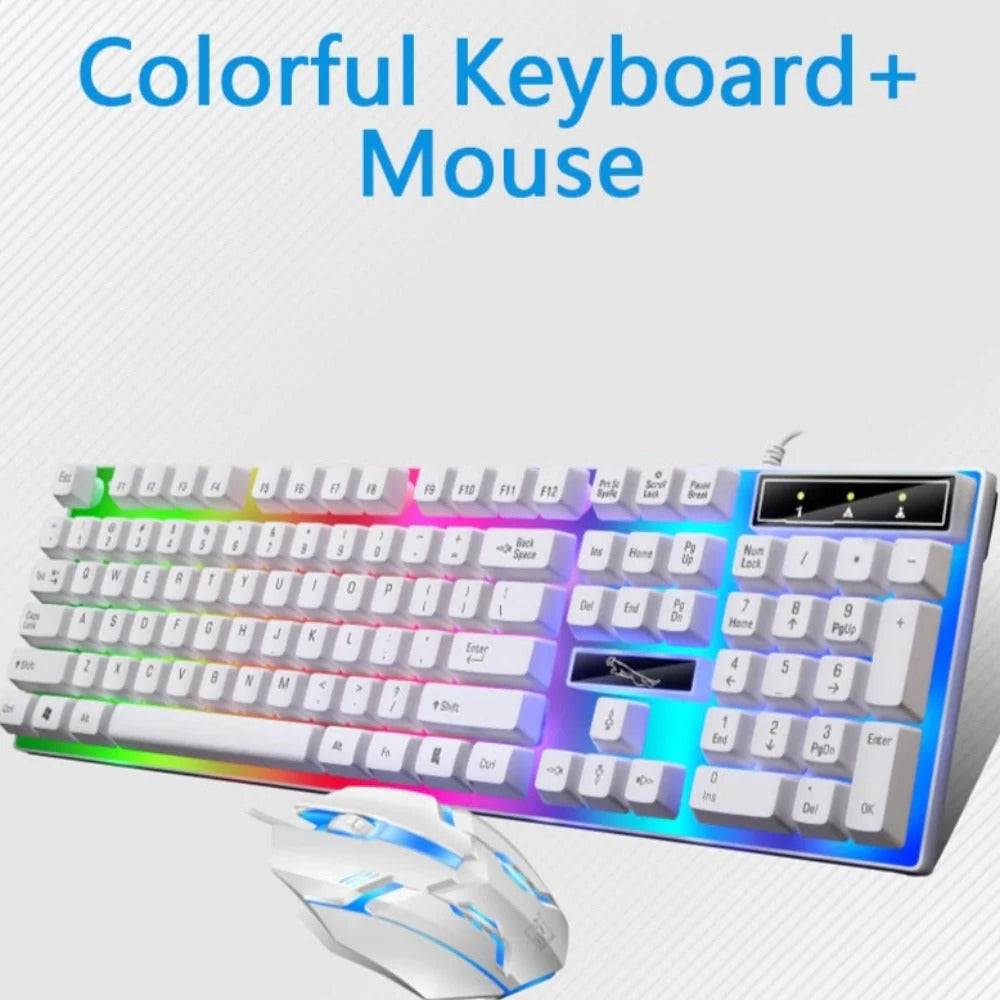 Ninja Dragons White Knight Gaming Keyboard and Mouse Set – Mobile and Laptop Accessories Yellow Pandora