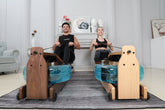 Topiom Rowing Machine for Home Use | Solid Wood | TM3 Monitor Olive Nyx