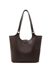 Brown Faux Leather Snap Closure Crossbody Hand Bag Single Compartment Ochre Juniper