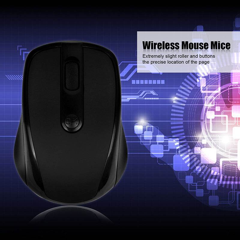 Souris sans fil optique noire compacte 1000 DPI avec technologie avancée et portée 10 mètres
