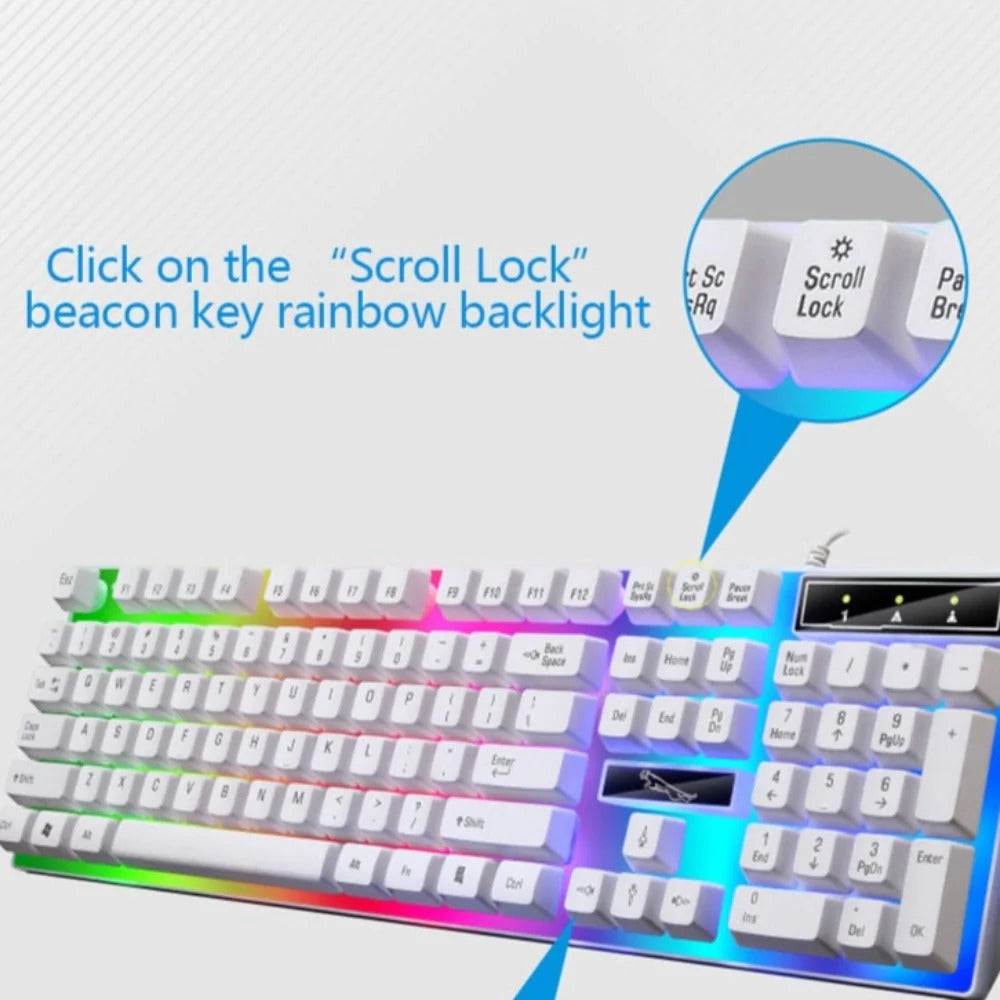 Ninja Dragons White Knight Gaming Keyboard and Mouse Set – Mobile and Laptop Accessories Yellow Pandora