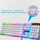 Ninja Dragons White Knight Gaming Keyboard and Mouse Set – Mobile and Laptop Accessories Yellow Pandora