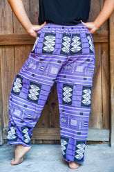 Cotton Women Tribal Boho Pants Hippie Pants Tan Smokey