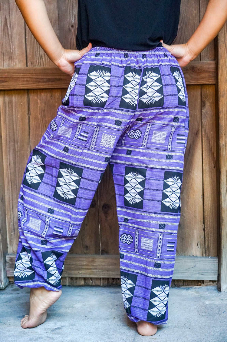 Cotton Women Tribal Boho Pants Hippie Pants Tan Smokey