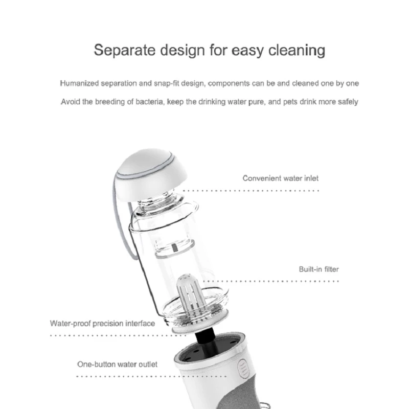 Outdoor Travel Pet Water Dispenser Pet Dog Cat Water Bottle Lilac Milo