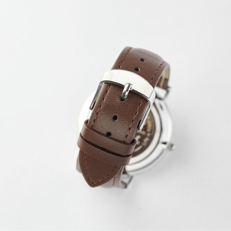 Handwriting Gifts for Groom, Engraved Watch for Men Green Millie