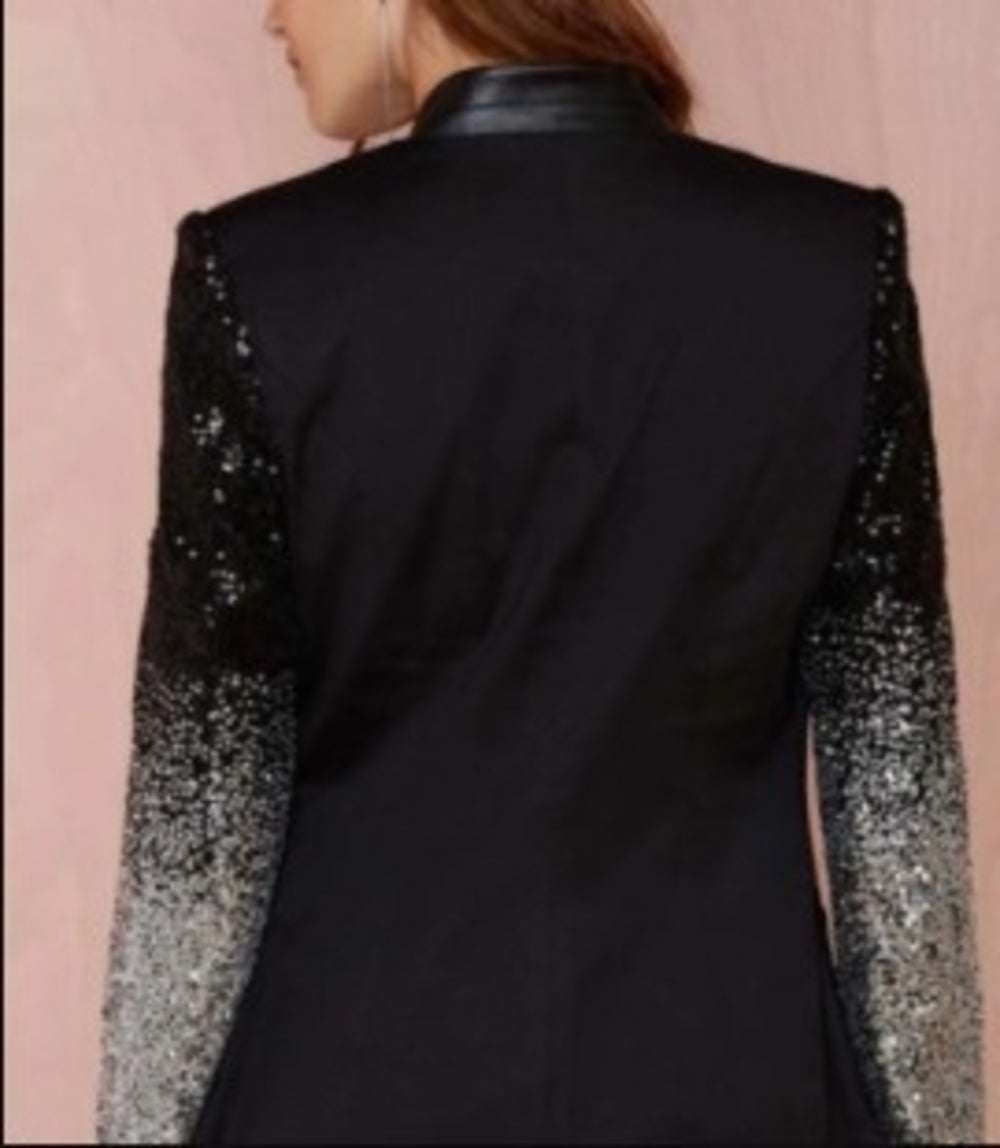 Womens Blazer with Sequins Sleeve Yellow Pandora