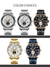 Montre hommes de luxe étanche avec mouvement quartz et boîtier en alliage