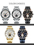 Montre hommes de luxe étanche avec mouvement quartz et boîtier en alliage