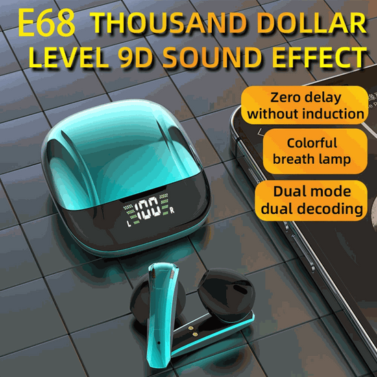 Écouteurs sans fil TWS gaming Bluetooth 5.0 avec microphone et affichage LED intelligent